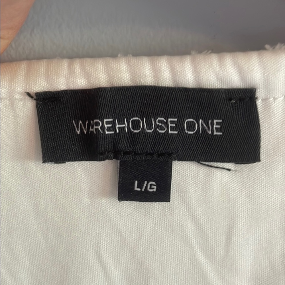 Warehouse One White Ruffled Midi Flutter Sleeve Sundress, size L - Picture 6 of 14